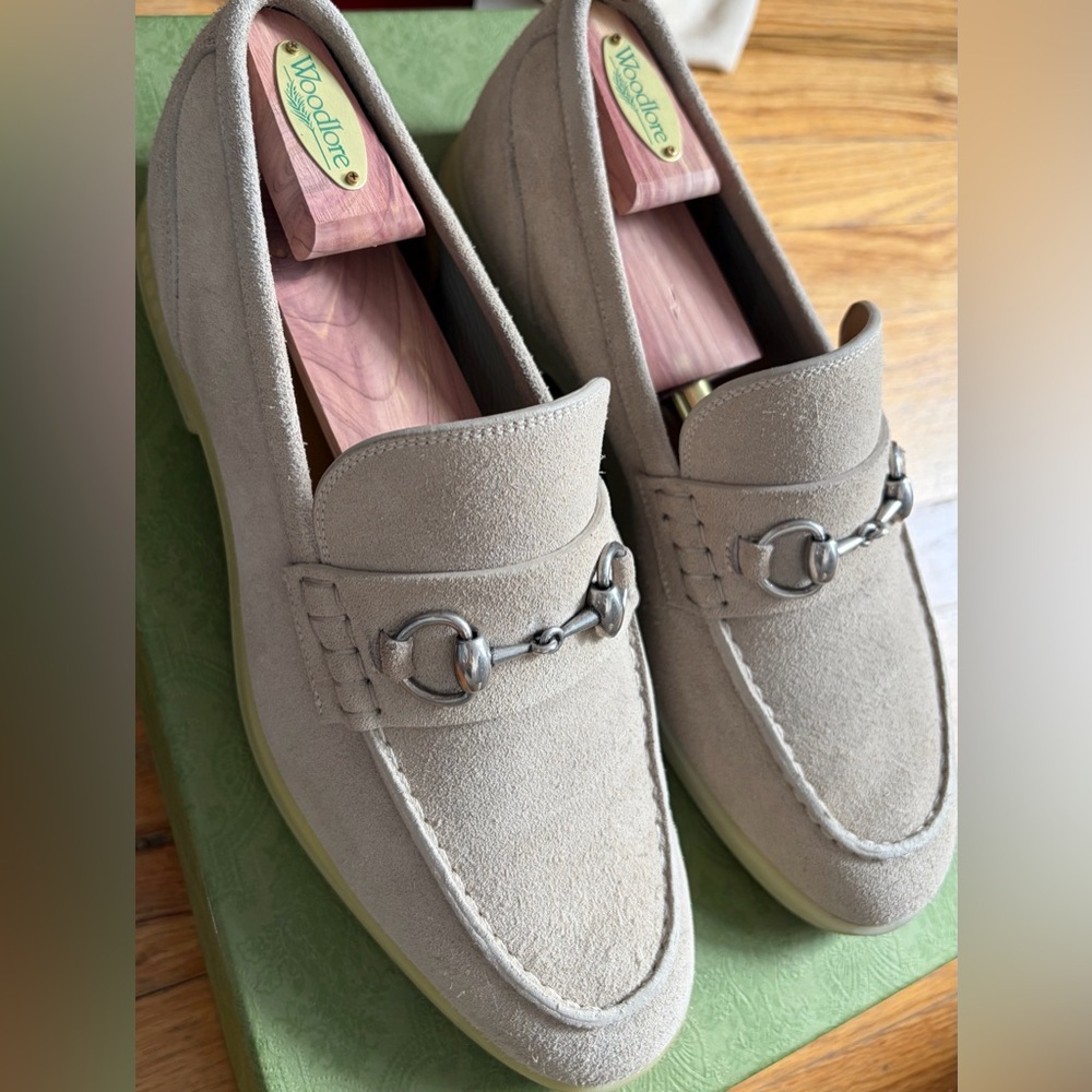 Gucci Horsebit Loafers Suede Oatmeal 8M/9.5W - Picture 2 of 9
